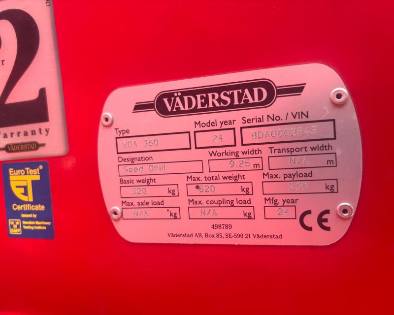 Vaderstad Carrier CR 925 CB + Bio Drill 360.