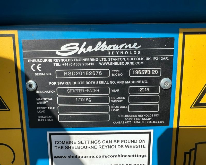 Shelbourne Reynolds RSD 20′ / 6.1m Stripper Header