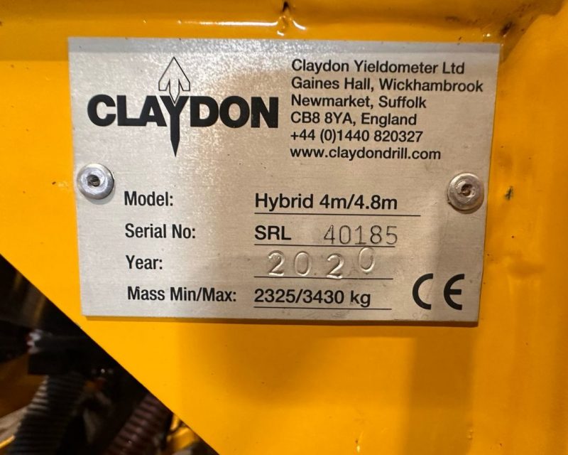 Claydon Hybrid 4m seed drill