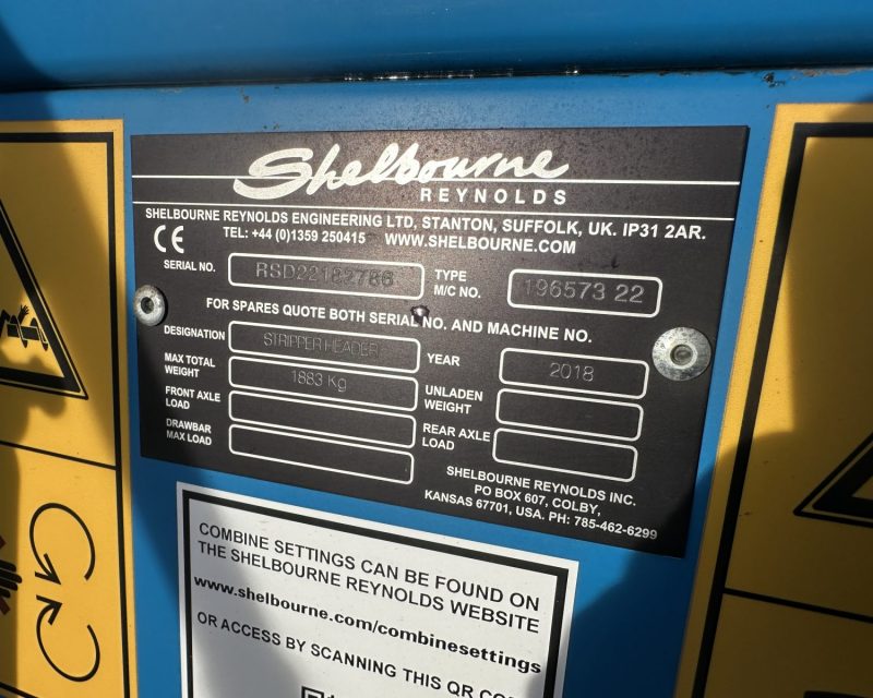 Shelbourne Reynolds RSD 22 Stripper header 6.70m