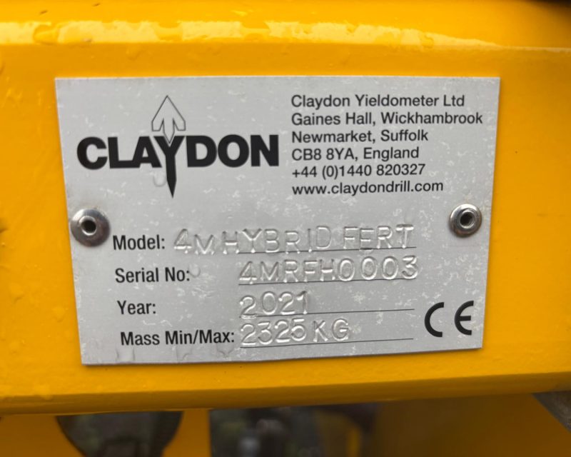 Claydon 4m Hybrid Fertiliser drill