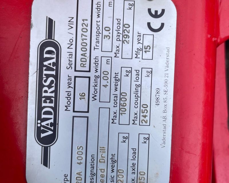 Vaderstad Rapid RDA 400S