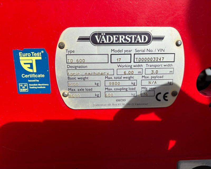 Vaderstad TopDown TD 6oo