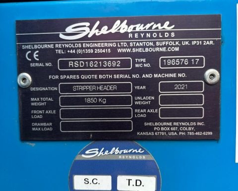 Shelbourne Reynolds RDS 16 stripper header 4.9m