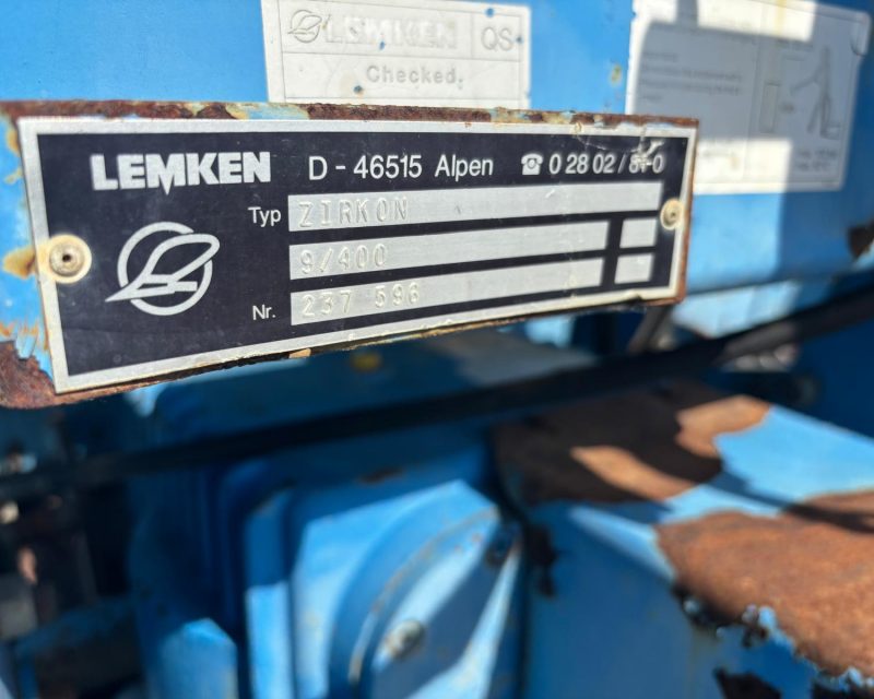 Lemken Zirkon 9/400 c/w Solitair 9/400 E