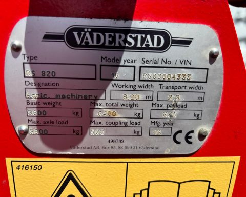 Vaderstad Rexius RS 820 Cambridge