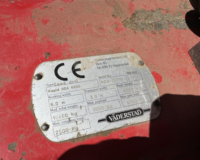 Vaderstad Rapid RDA 600S