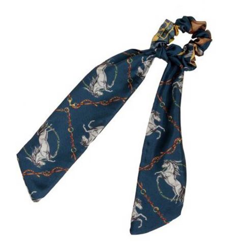 Navy Equestrian Scrunchie