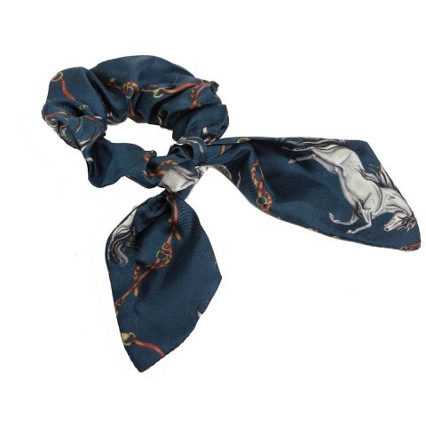 Navy Equestrian Scrunchie