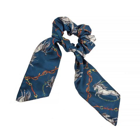 Navy Equestrian Scrunchie