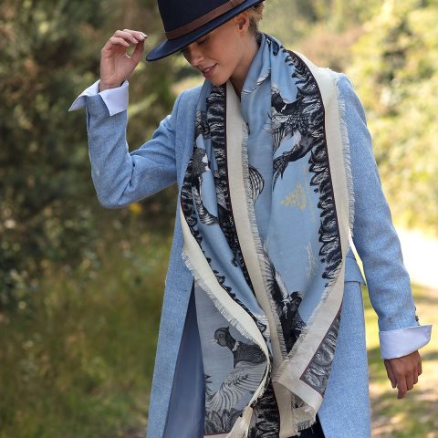 Pale Blue Turf War Monochrome Wool/Silk