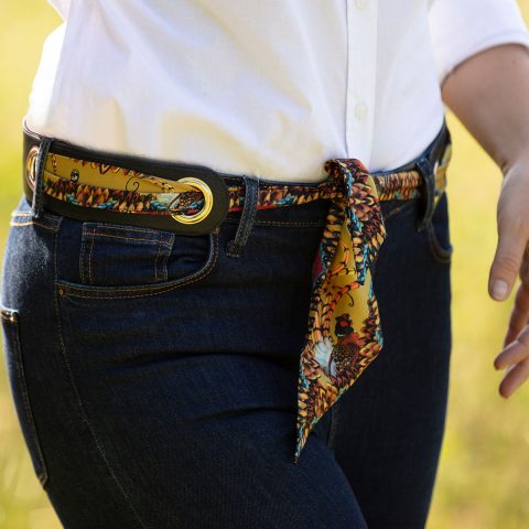 Ebony MGxCH Leather Scarf Belt