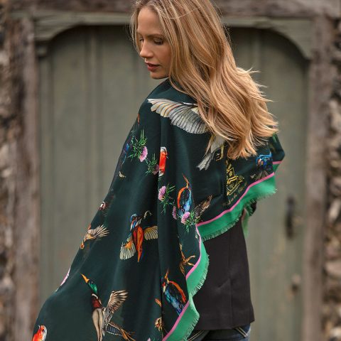 Forest Green Walk On The Wildside Wool/Silk