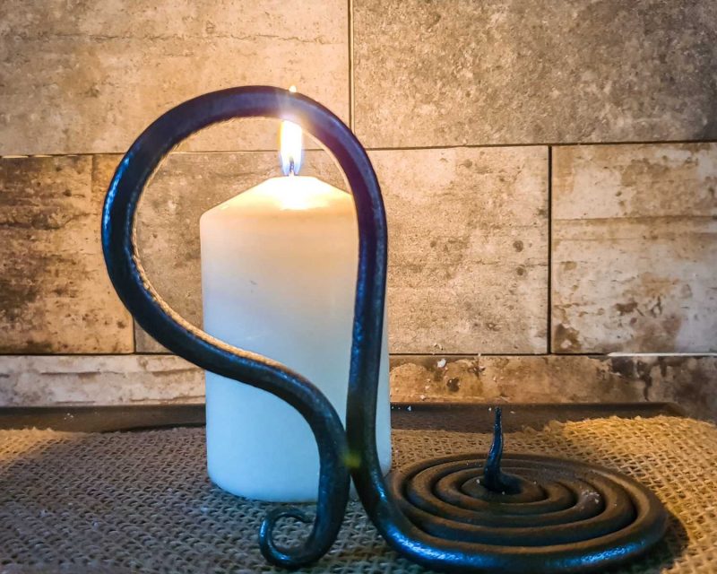 Hand Forged Pillar Candle Holder