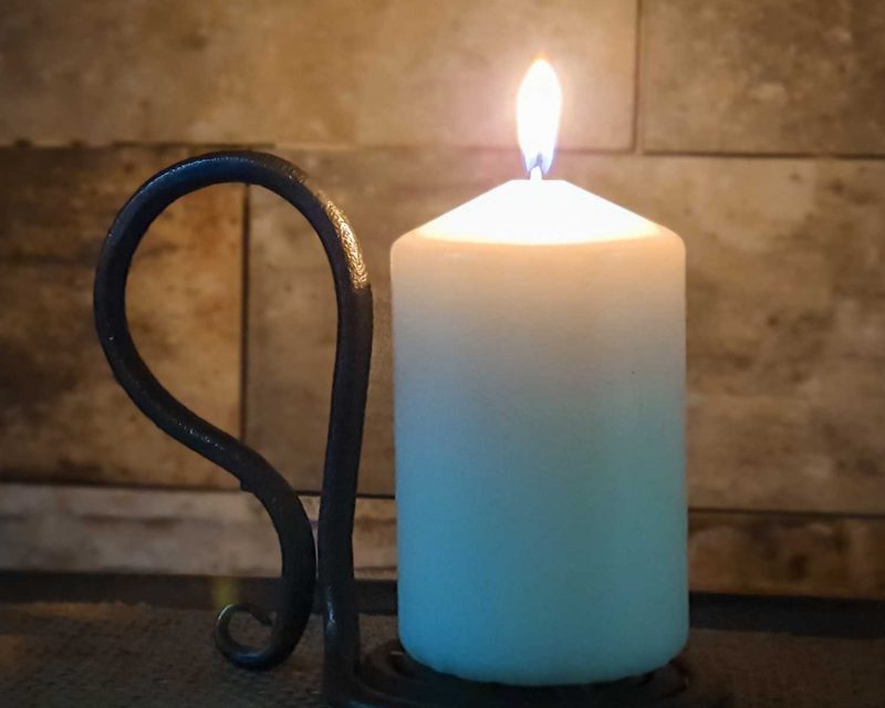 Hand Forged Pillar Candle Holder