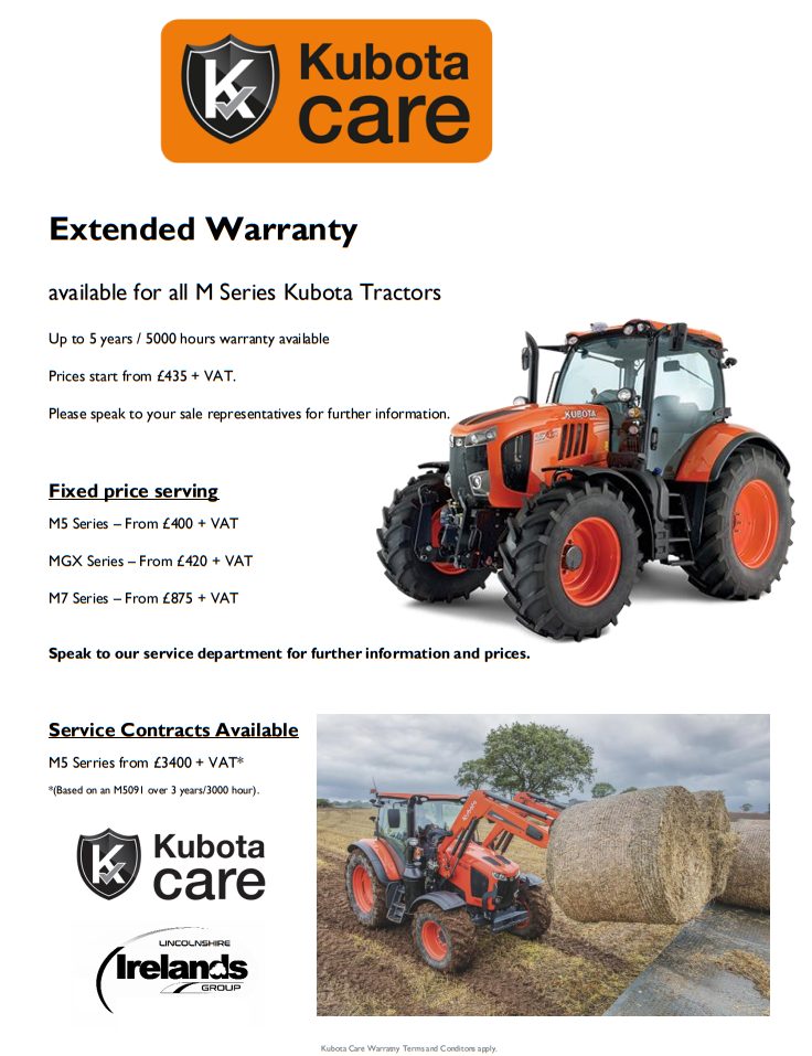 KUBOTA CARE EXTENDED WARRANTY Irelands Group
