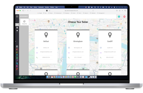 Salon selector for Multi site groups