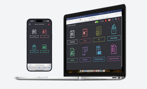 Salon Manager home screen
