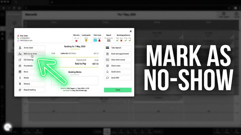 Mark appointment as no-show