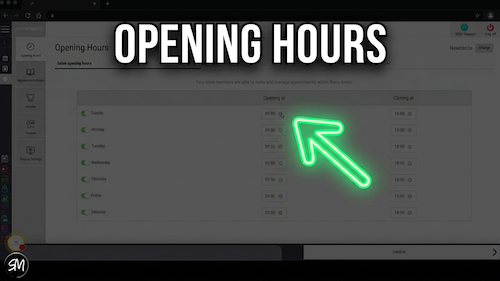 Changing opening times