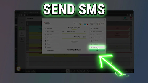 Send SMS from appointment book