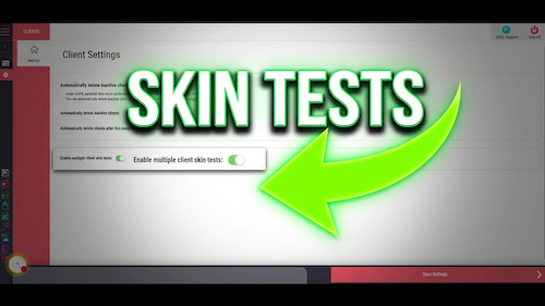 Enable multiple skin tests