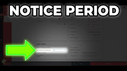 Custom reminder notice period