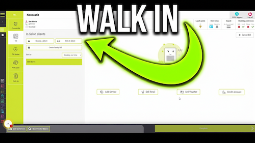 Create bill for walk-in client
