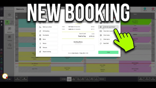 Book new appointment from booking