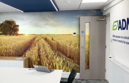 Branded interior wall graphics