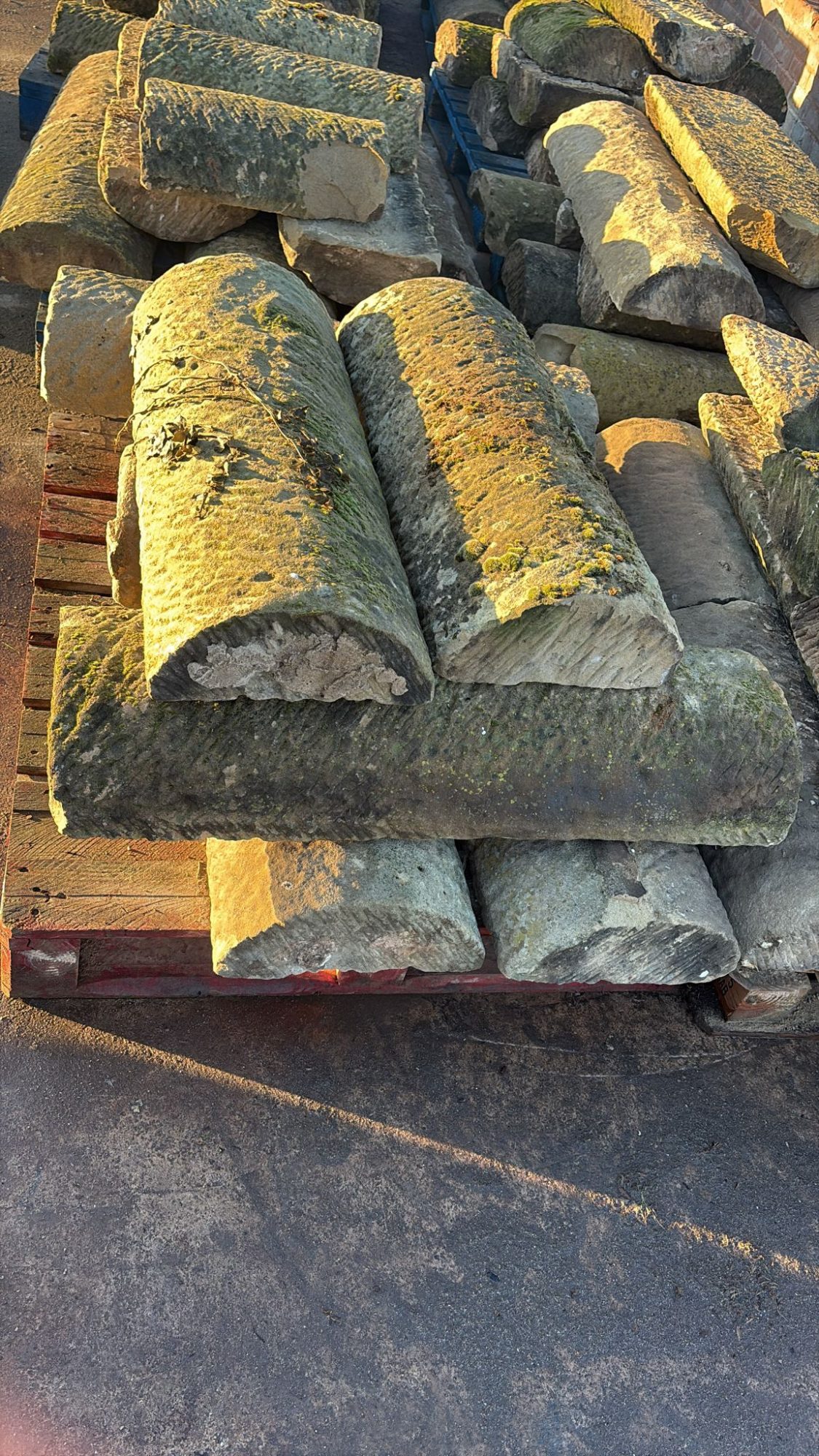 Reclaimed Natural Stone Saddle Back / Half Round Wall Coping